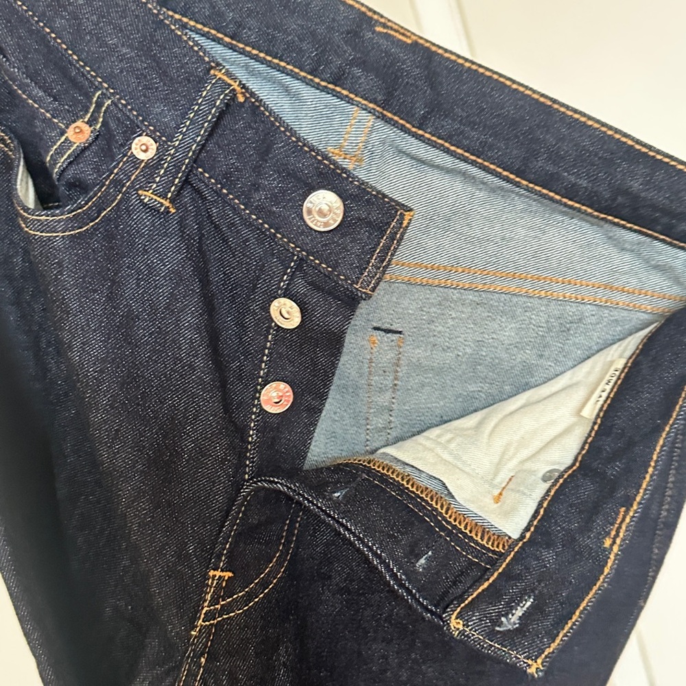 BUCK MASON 💙 Japanese Indigo Dark Wash Straight Leg Jeans Size 30Wx34L LIKE NEW - Picture 6 of 8